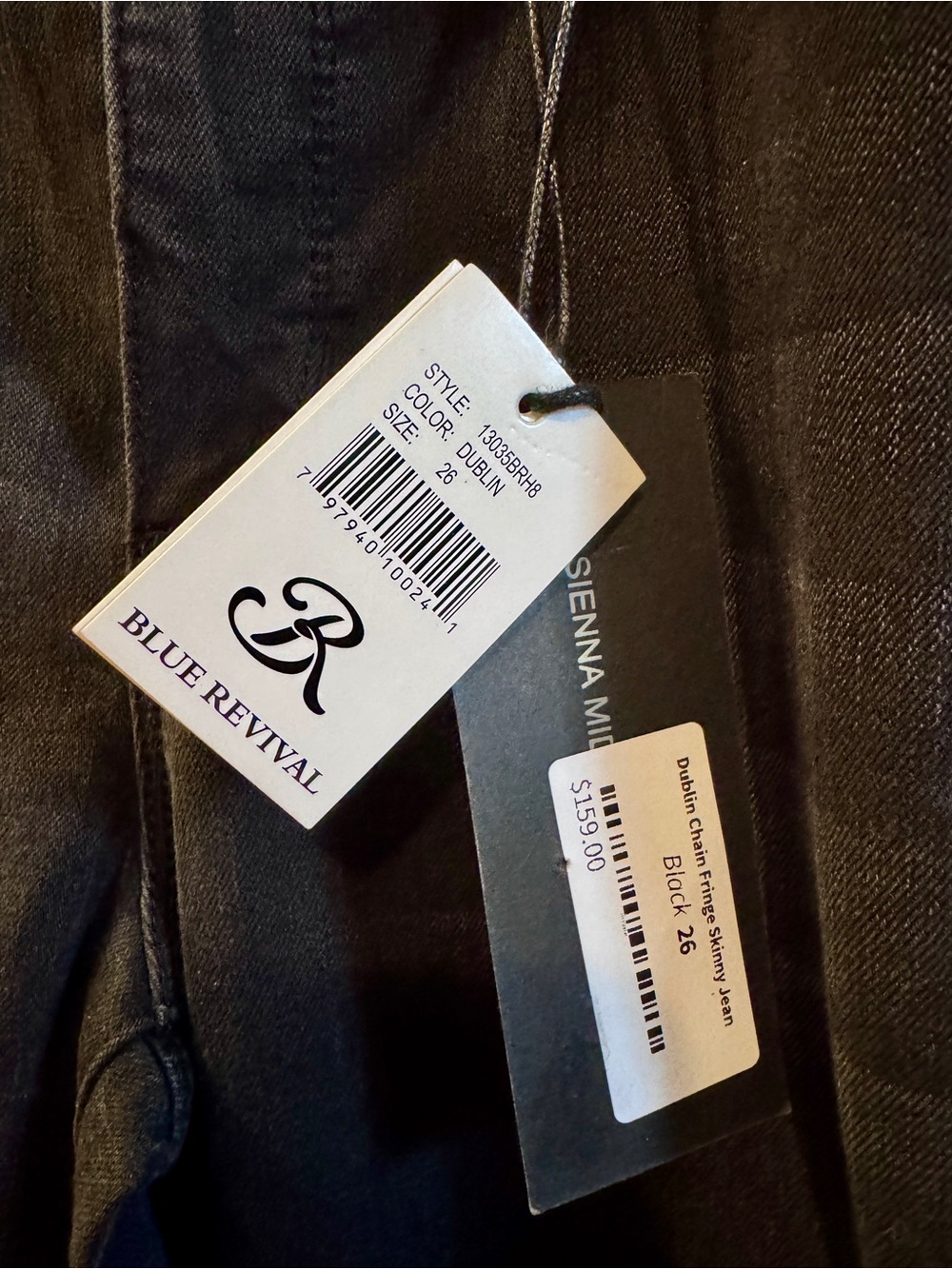 BLUE REVIVAL DUBLIN CHAIN FRINGE SKINNY JEANS - Picture 5 of 7